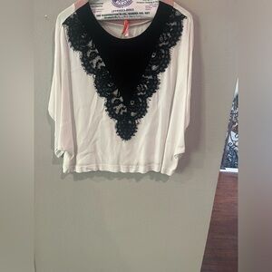 Dressy top with kimono sleeves